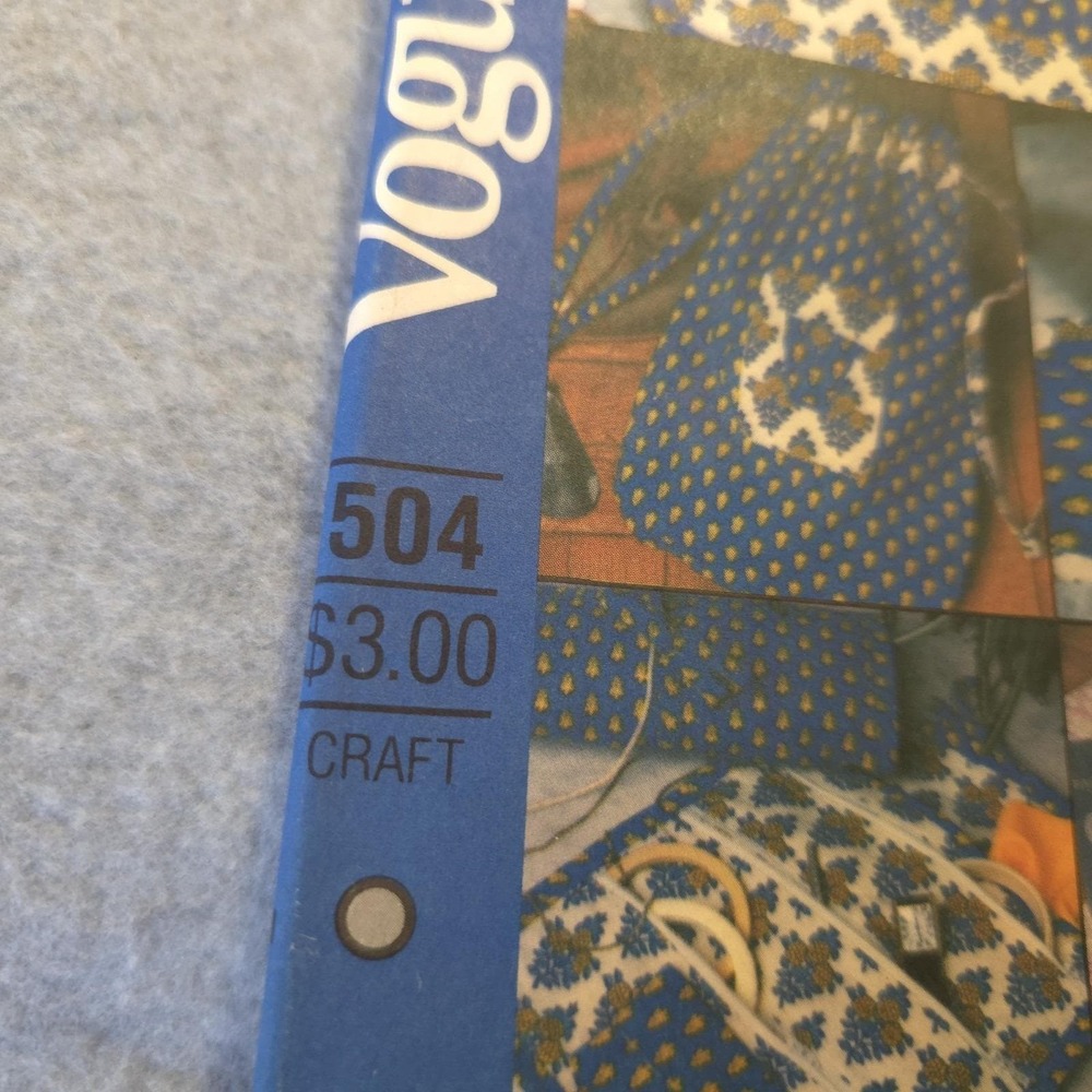 Vogue 7504 Craft Pattern Quilted Sewing Organizer Bags Totes Uncut Vintag - Picture 2 of 5